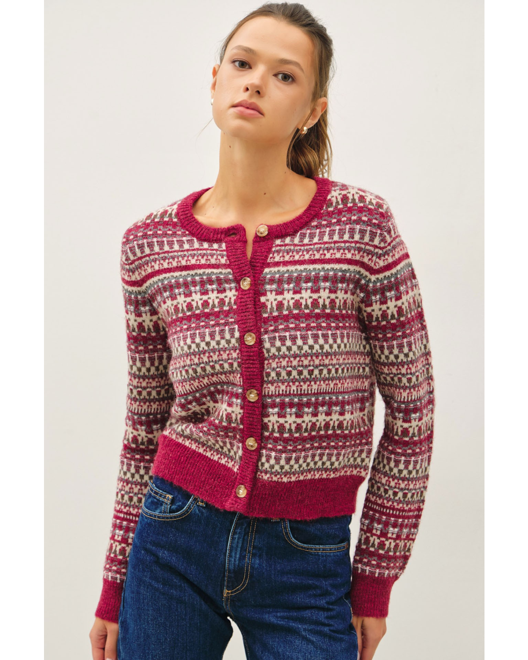 Heritage Fair Isle Crop Cardigan