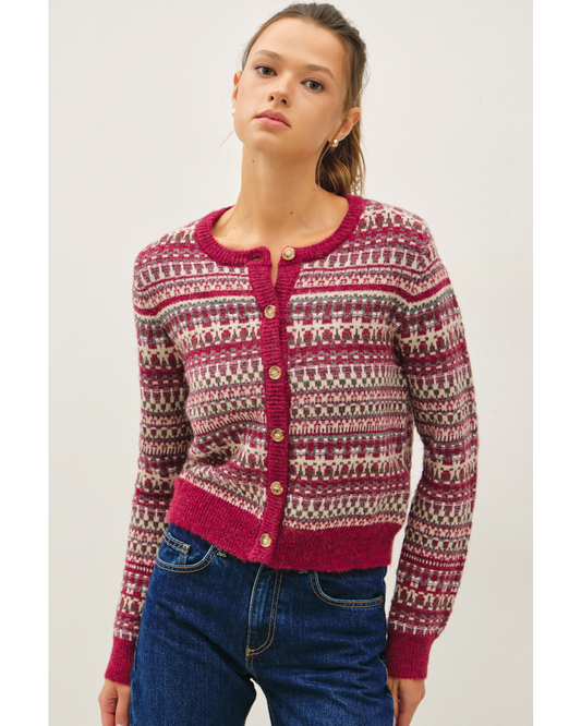 Heritage Fair Isle Crop Cardigan