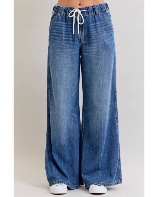 HW | Palazzo | Featherweight Drawstring Jeans