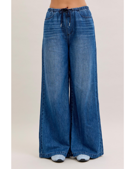 HW | Palazzo | Featherweight Drawstring Jeans
