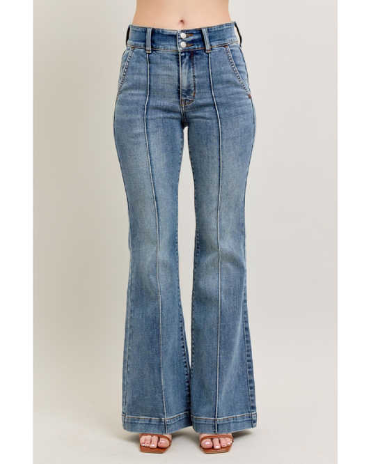 High Waist | Trouser Flare | Front Seam Jeans
