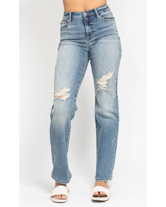 High Waist | Dad Jean | Destroyed Detail Jeans