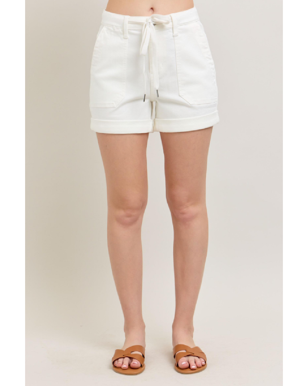 High Waist | White Jogger Shorts