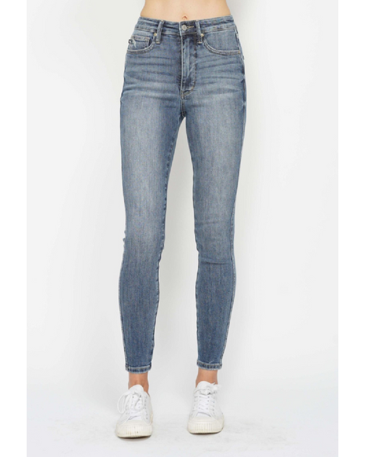 High Waist | Skinny | Tummy Control Contrast Wash Jeans