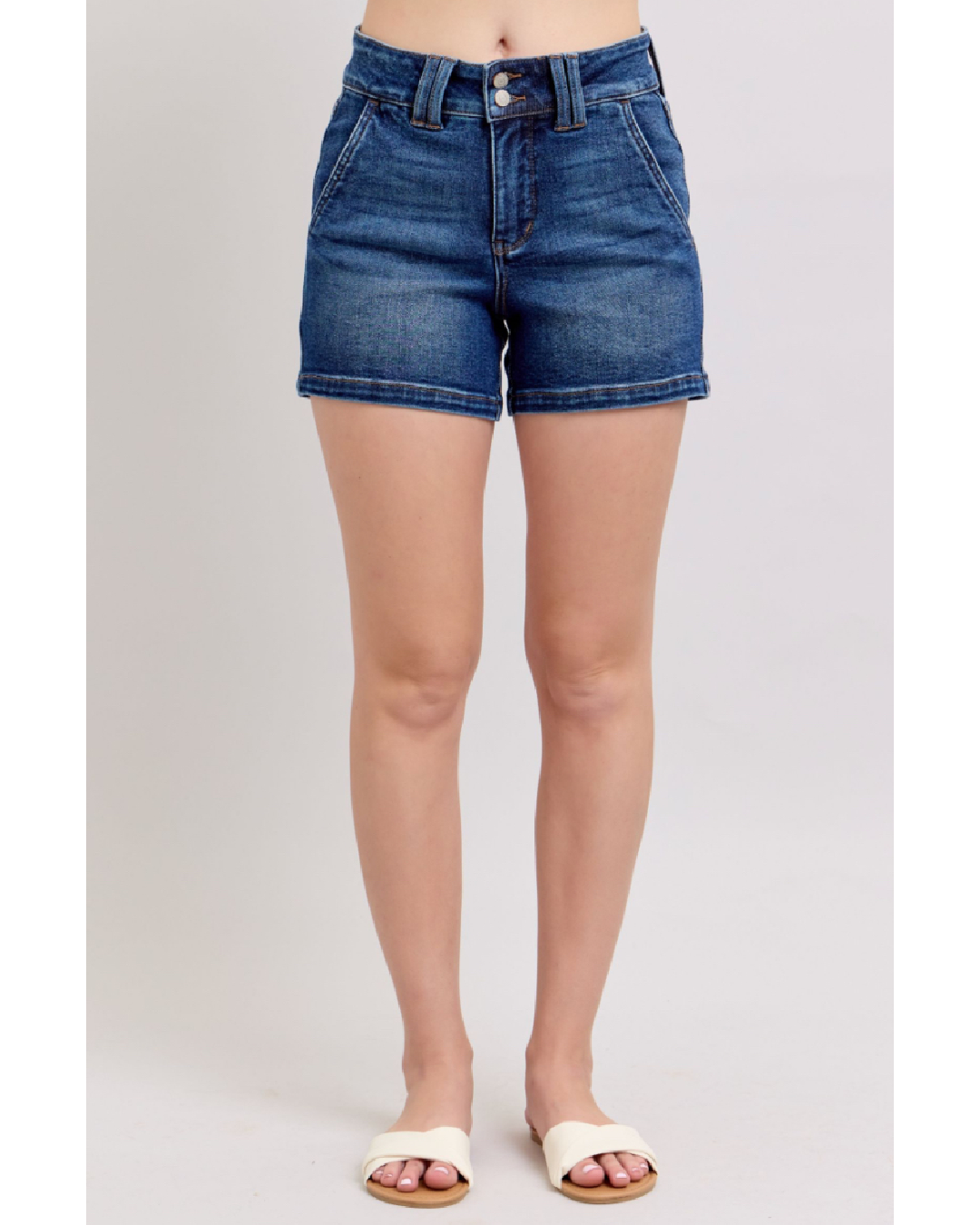 High Waist | Double Button Shorts