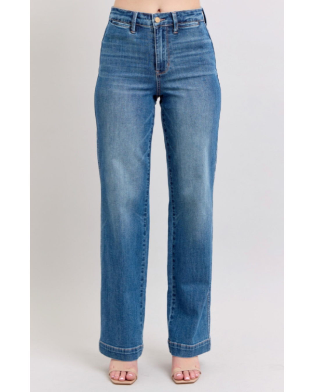 High Waist | Straight | Contrast Thread Jeans