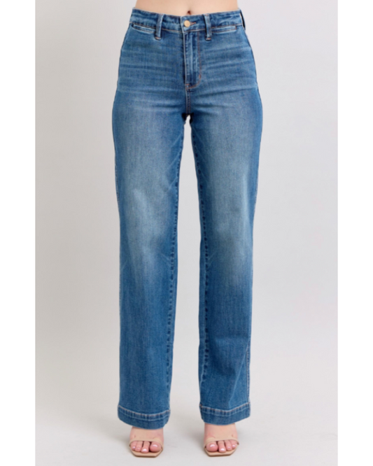 High Waist | Straight | Contrast Thread Jeans