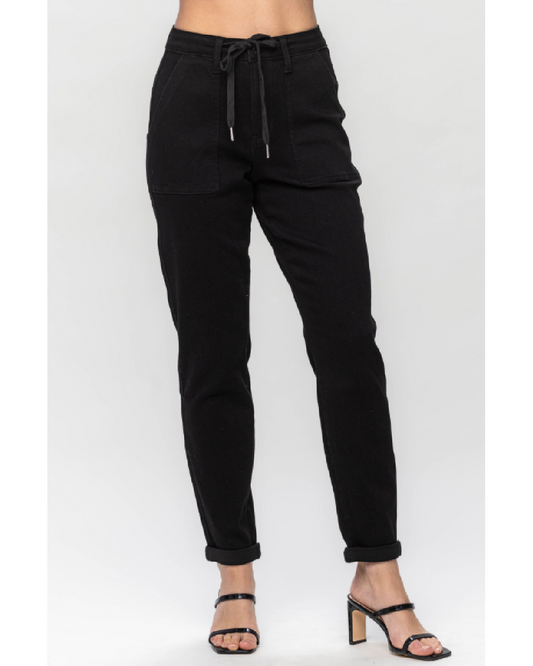 High Waist | Jogger | Jet Black Jeans