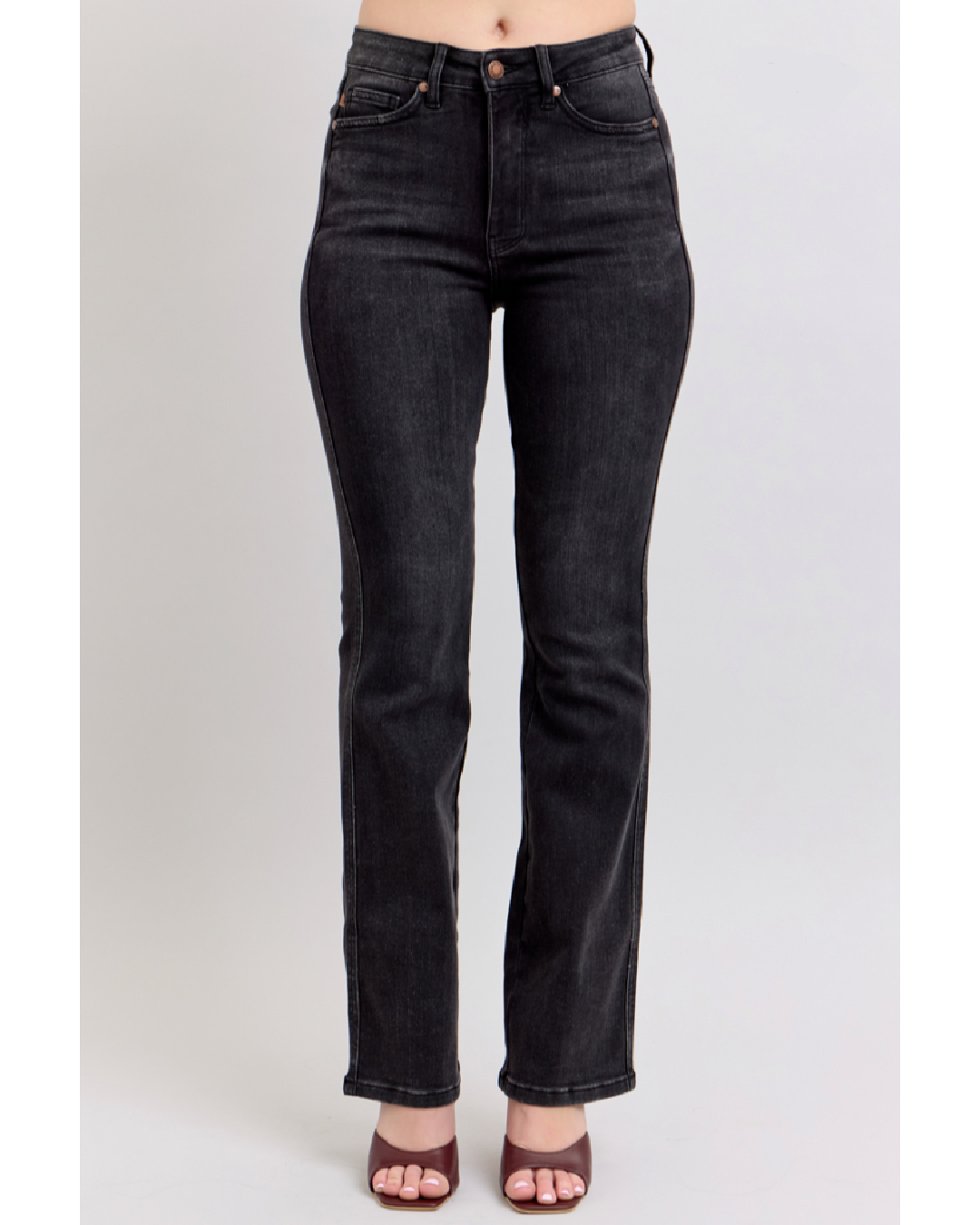 High Waist | Bootcut | 2 Inseam Tummy Control Black Jeans