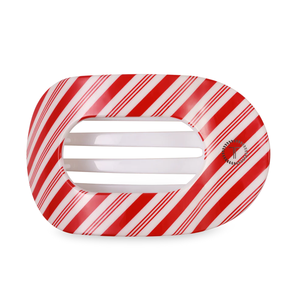 Candy Cane Crush Flat Round Hair Clip