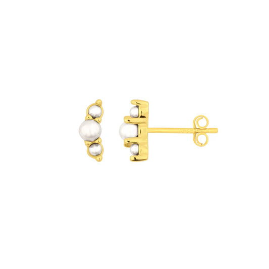 Lucie Pearl Studs | Gold