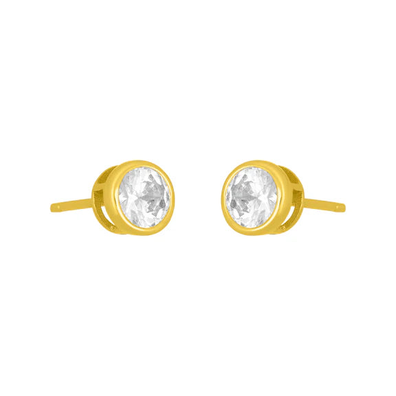 Marisol Bezel Stud 5MM | Gold