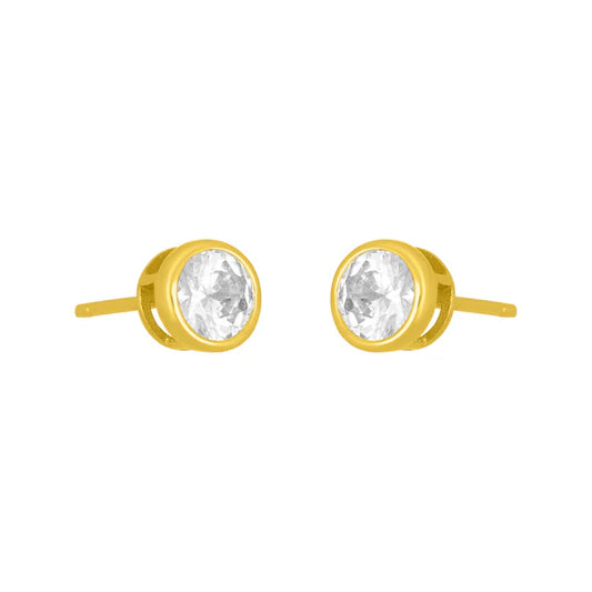 Marisol Bezel Stud 5MM | Gold