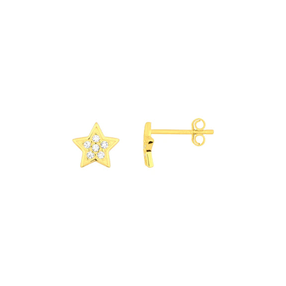 Starry Eyed Studs | Gold