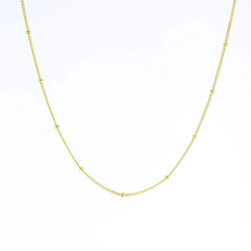 Gold Vermeil Beaded Curb Chain