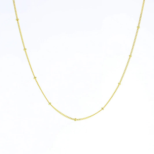 Gold Vermeil Beaded Curb Chain