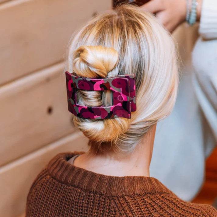 Teleties Flat Rectangle Hair Clip | Garden Glam