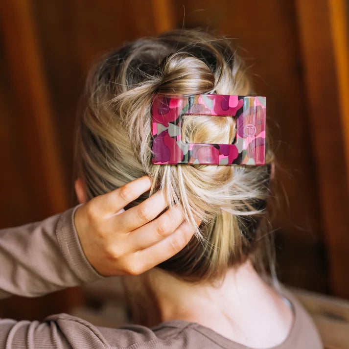 Teleties Flat Rectangle Hair Clip | Garden Glam