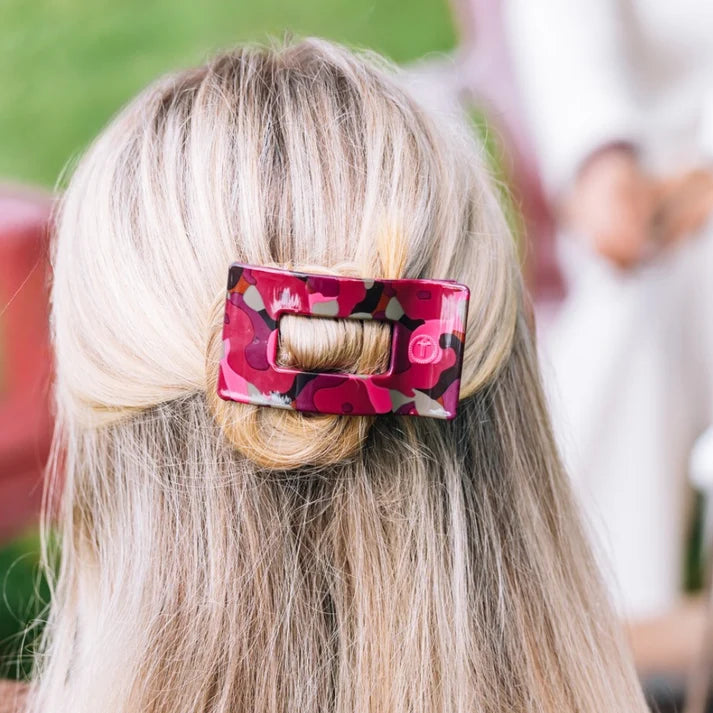 Teleties Flat Rectangle Hair Clip | Garden Glam