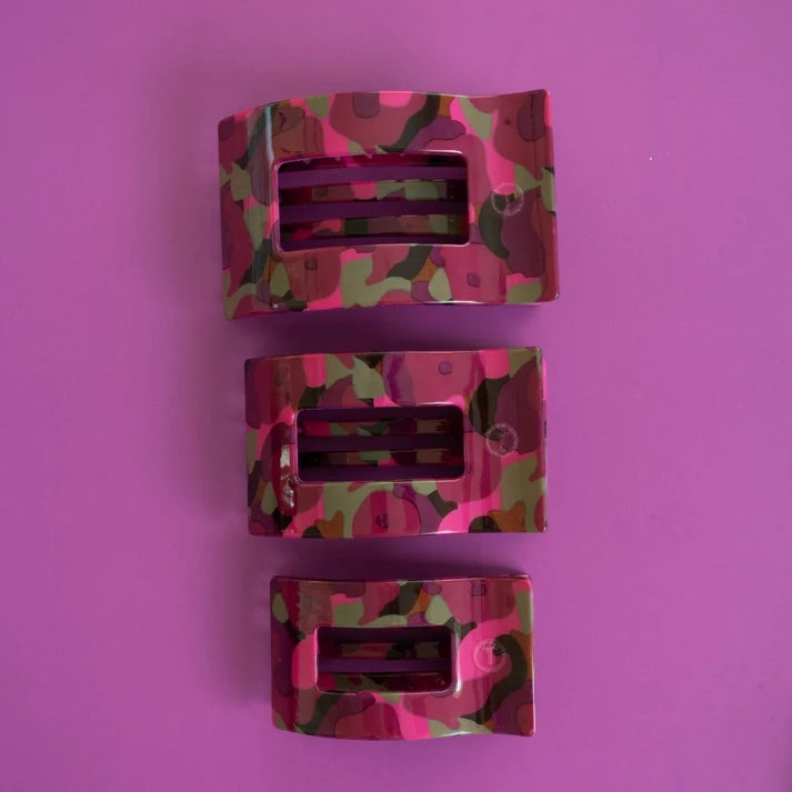 Teleties Flat Rectangle Hair Clip | Garden Glam