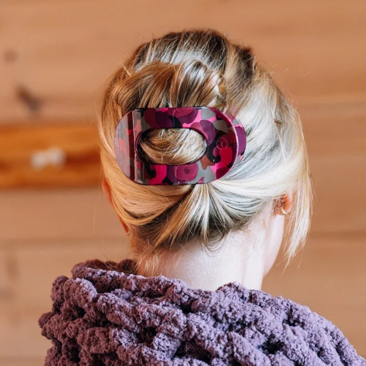 Teleties Flat Round Hair Clip | Garden Glam