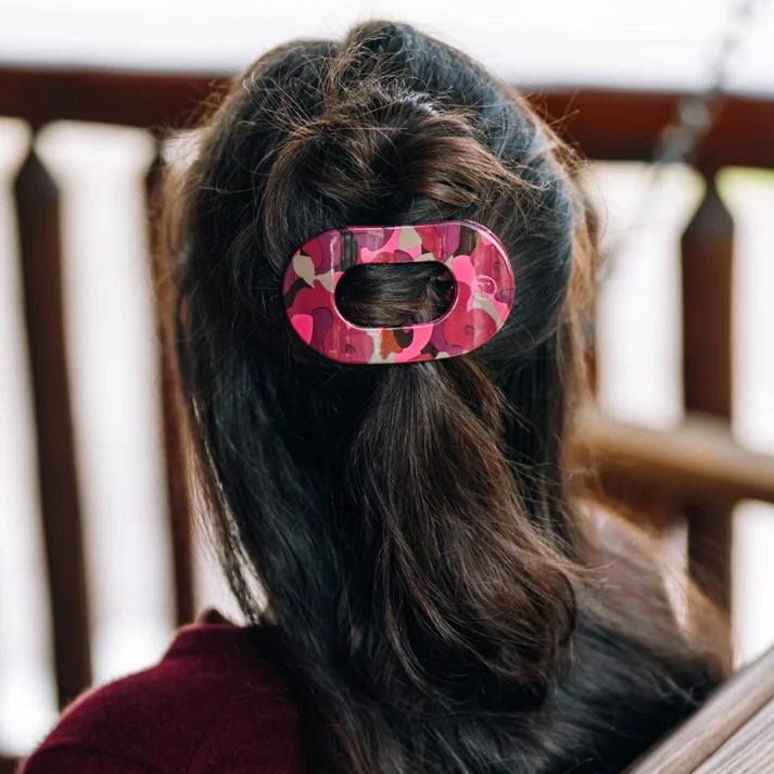 Teleties Flat Round Hair Clip | Garden Glam