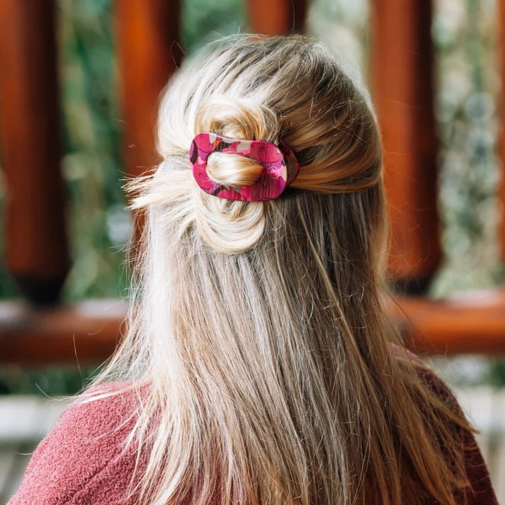Teleties Flat Round Hair Clip | Garden Glam