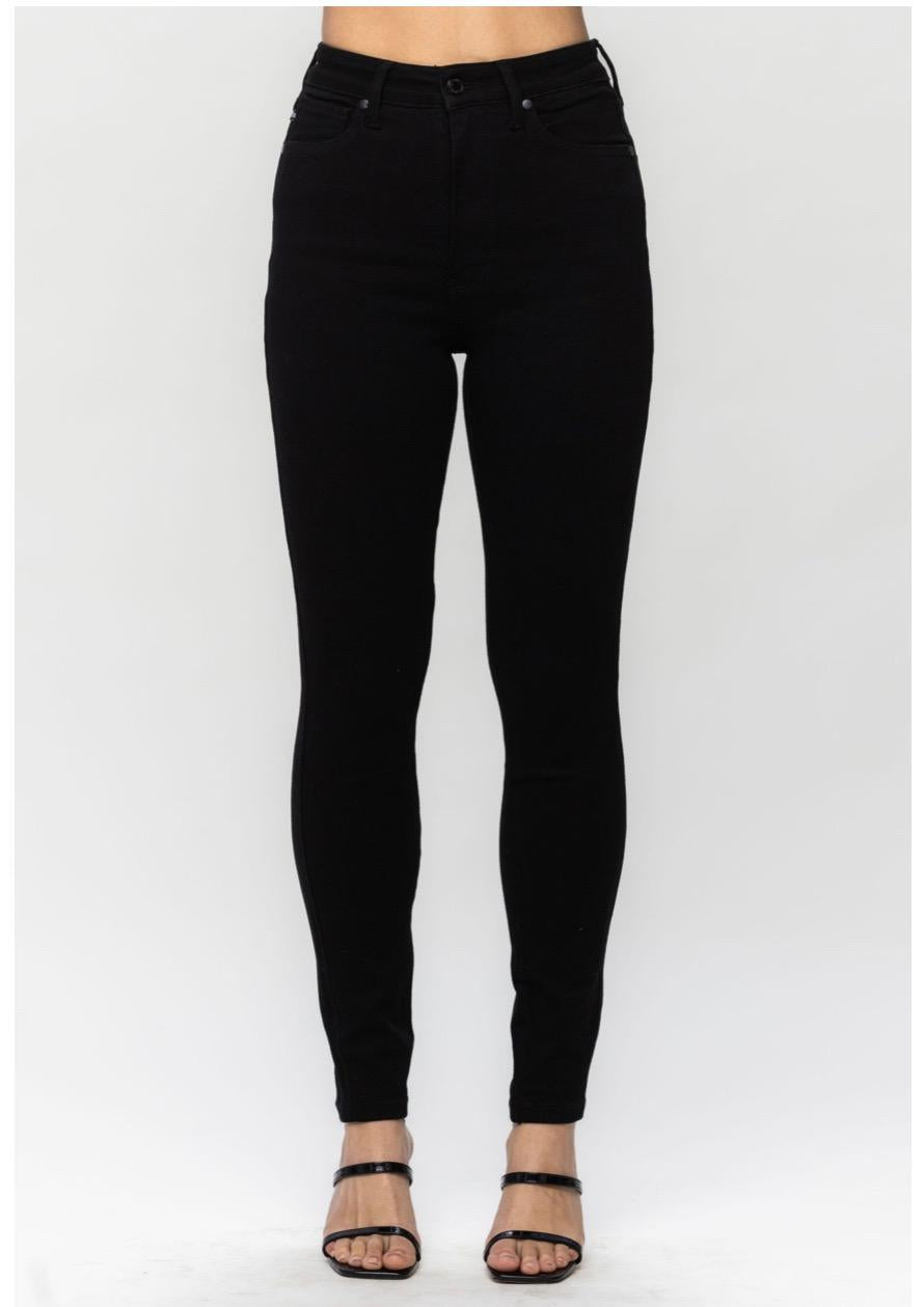 High Waist | Skinny | Tummy Control Black Jeans