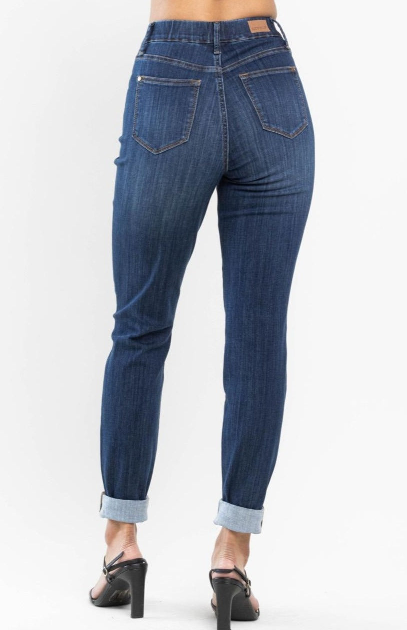 High Waist | Slim | Pull-On Double Cuff Jeans