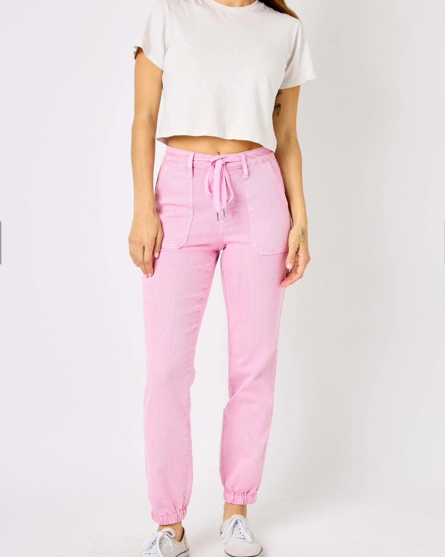 High Waist | Jogger | Cuffed Light Pink