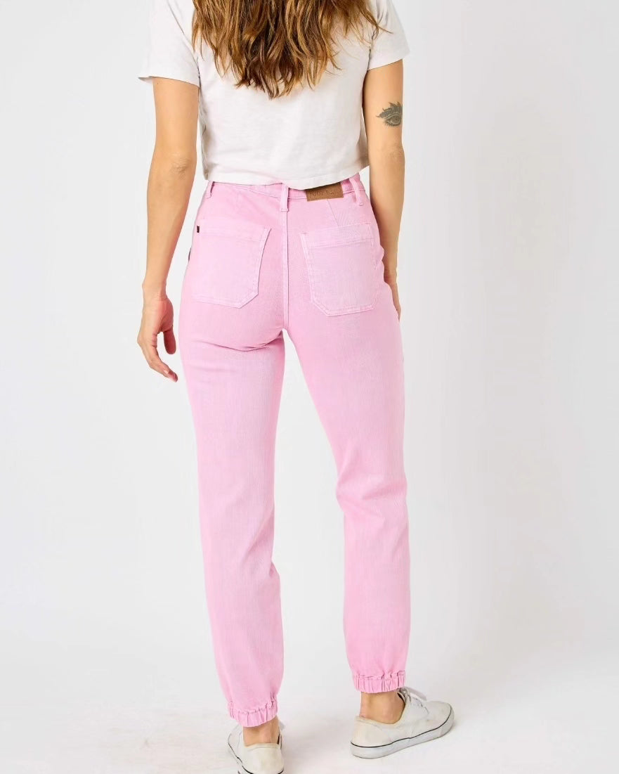 High Waist | Jogger | Cuffed Light Pink