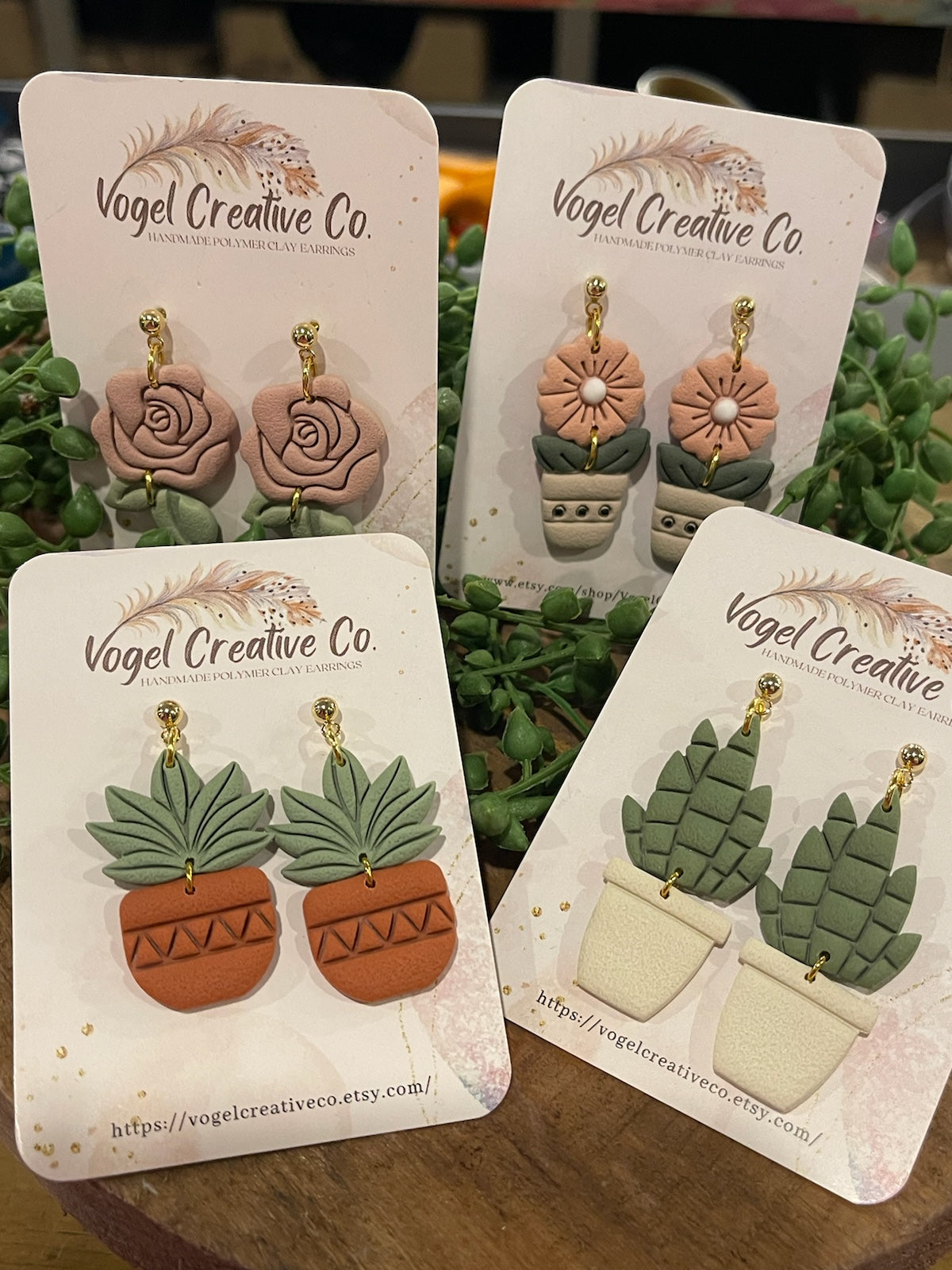 Polymer Clay Earrings | Plants