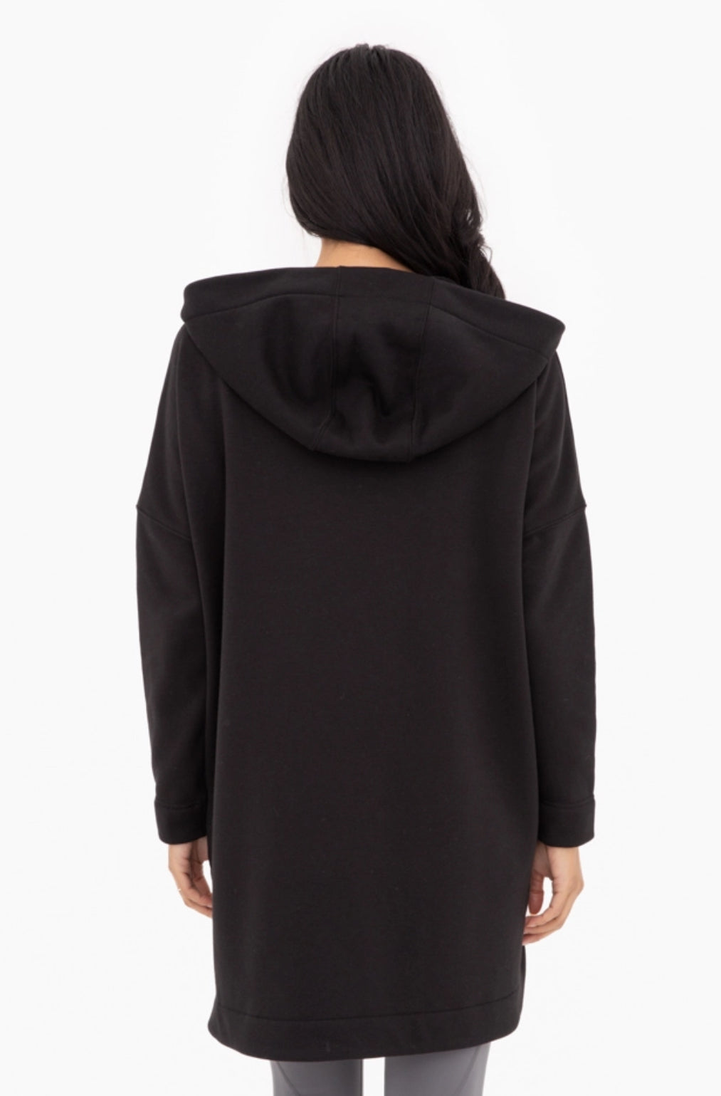 Longline Zip-Up Jacket with Hood