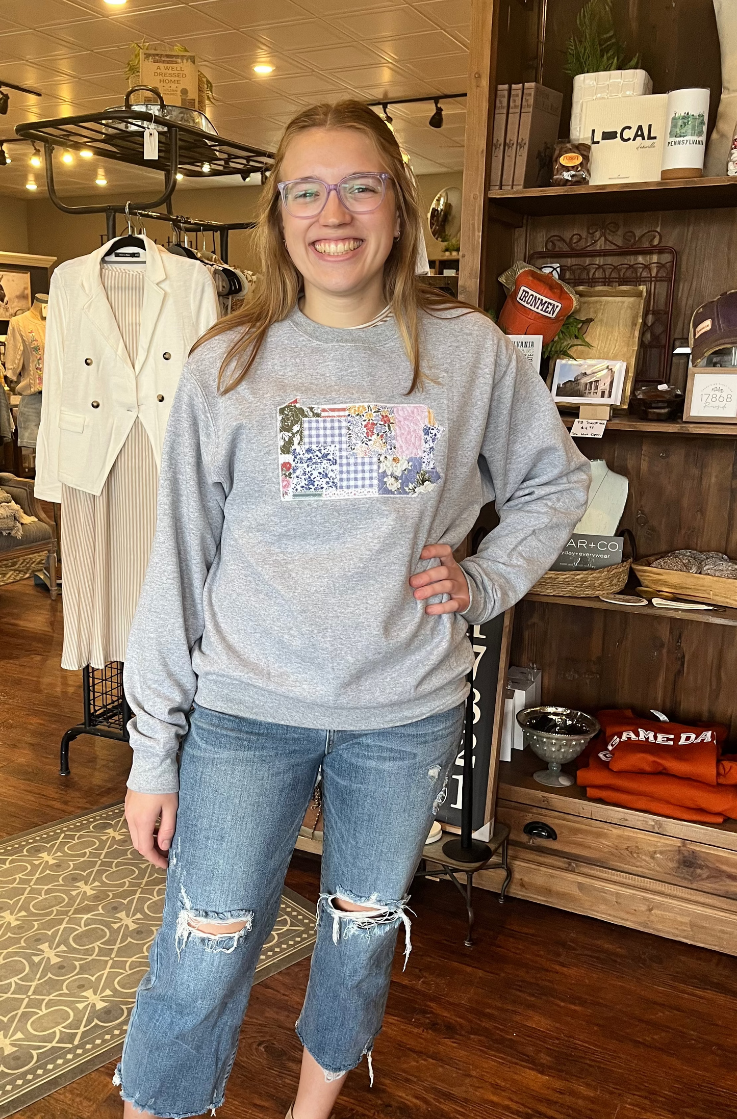 PA Quilted Patchwork Sweatshirt