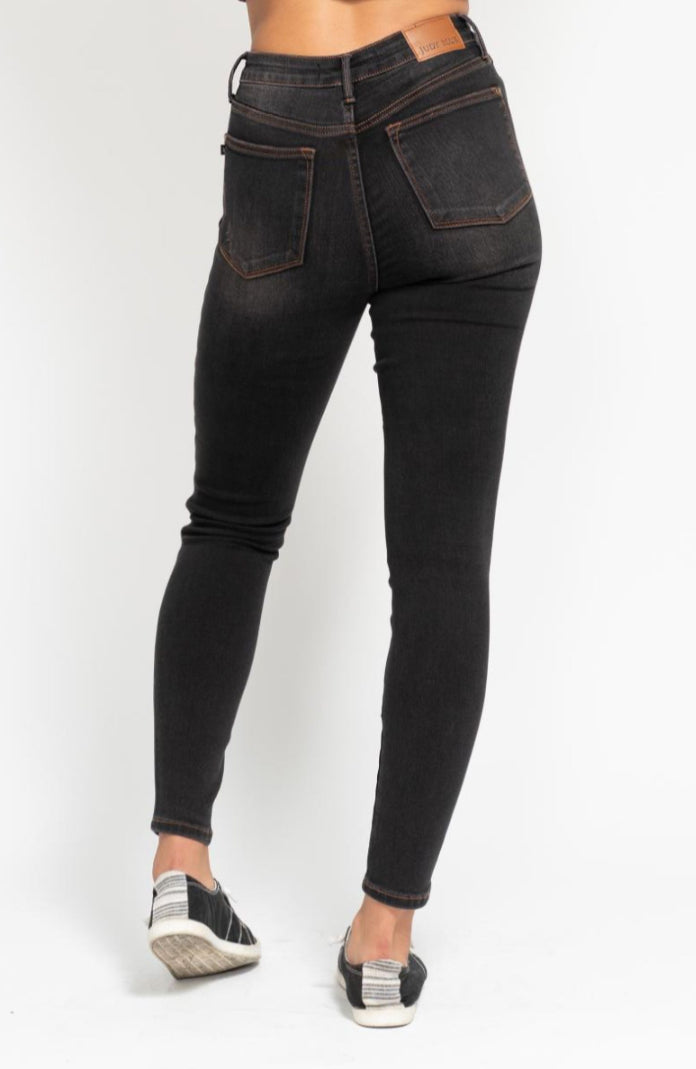 High Waist | Skinny | Tummy Control Black Jeans