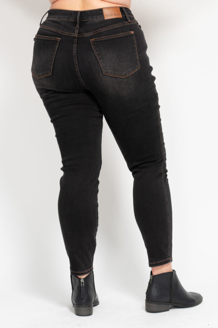 High Waist | Skinny | Tummy Control Black Jeans