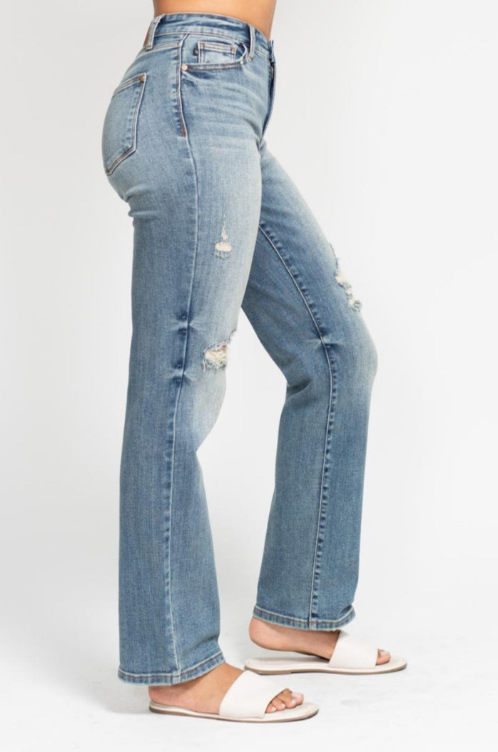 High Waist | Dad Jean | Destroyed Detail Jeans