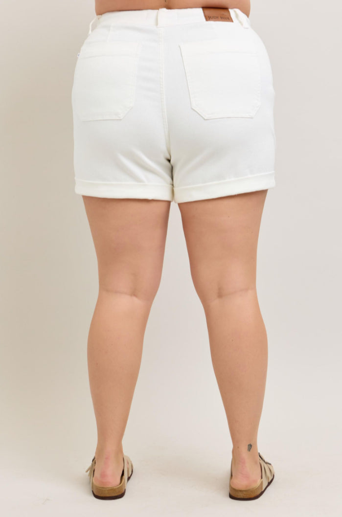 High Waist | White Jogger Shorts