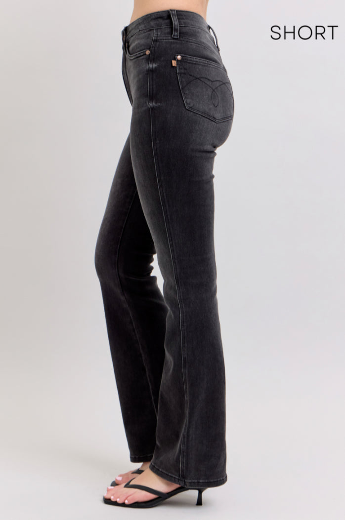 High Waist | Bootcut | 2 Inseam Tummy Control Black Jeans