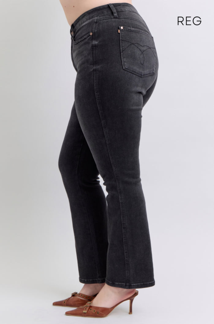 High Waist | Bootcut | 2 Inseam Tummy Control Black Jeans