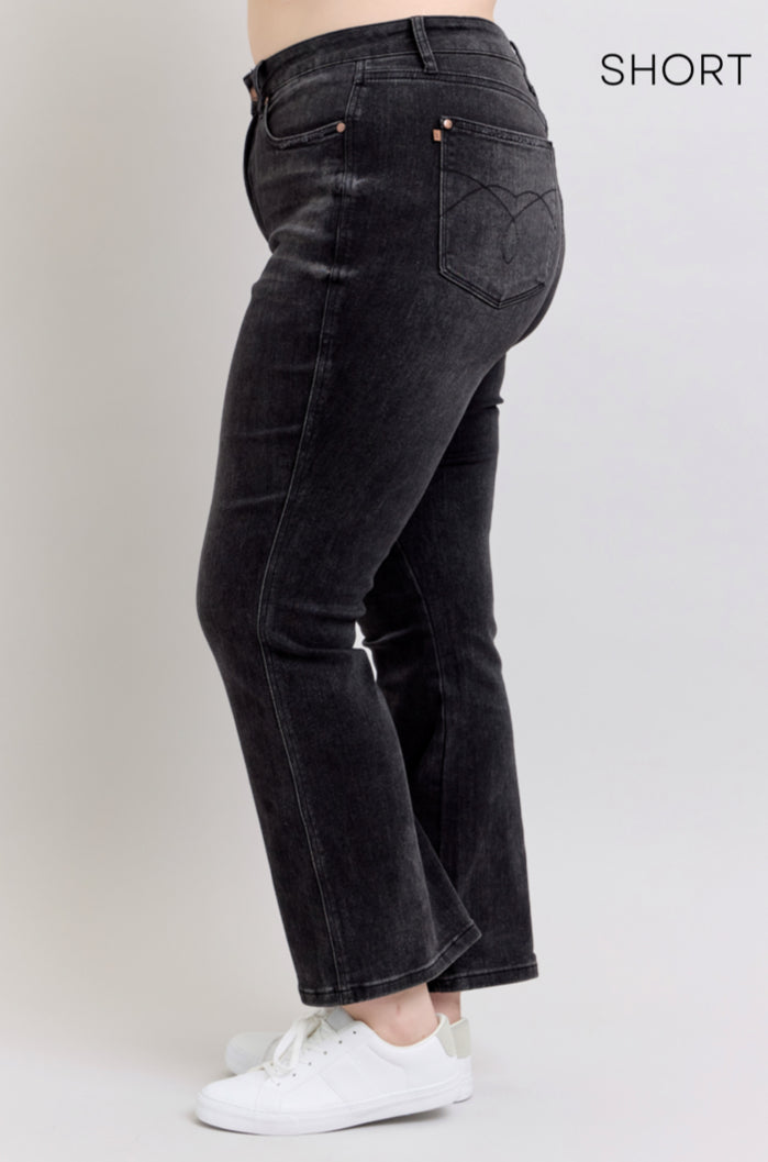 High Waist | Bootcut | 2 Inseam Tummy Control Black Jeans