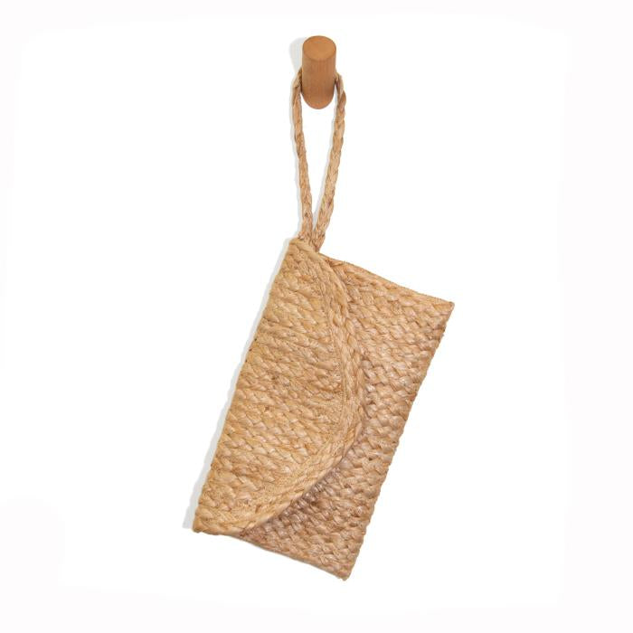 Portia Jute Clutch Wristlet
