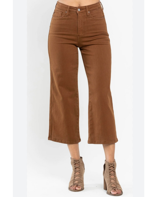 High Waist | Wide Crop | Camel