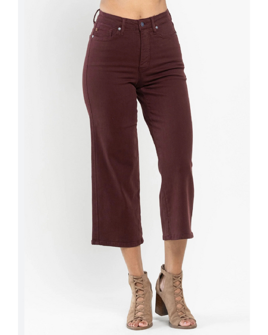 High Waist | Wide Crop | Raisin