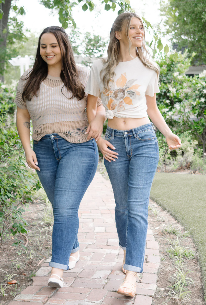 Mid-Rise | Boyfriend | Vintage Wash Non-Destroy Jeans