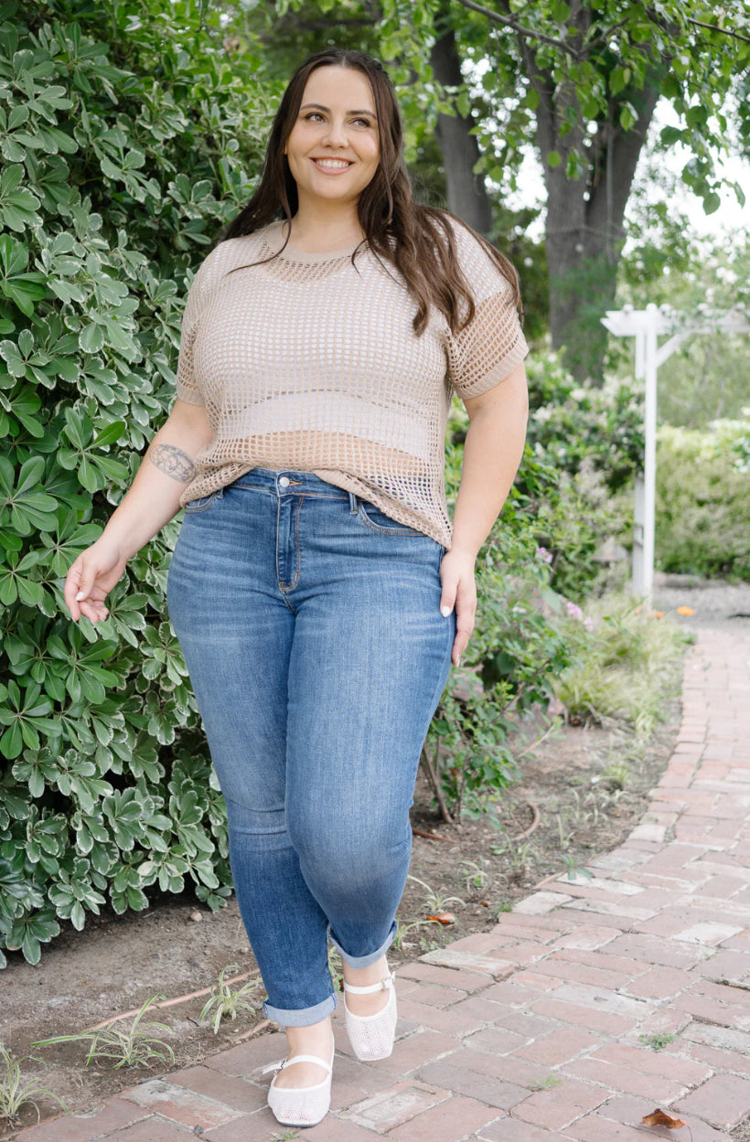 Mid-Rise | Boyfriend | Vintage Wash Non-Destroy Jeans