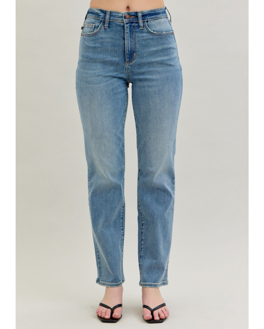 High Waist | Straight | Medium Wash Jeans
