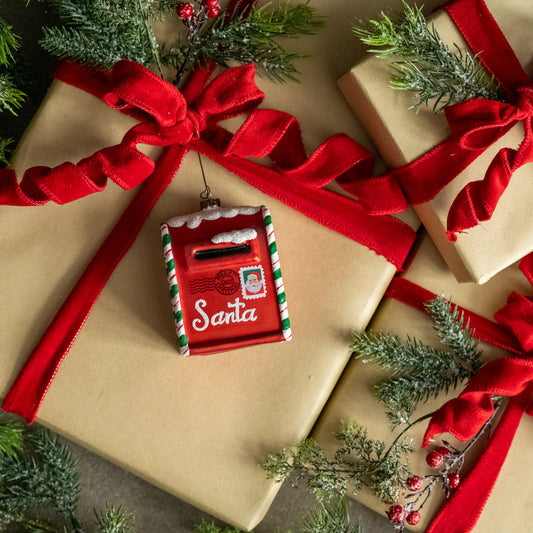Red Letters to Santa Mailbox Ornament