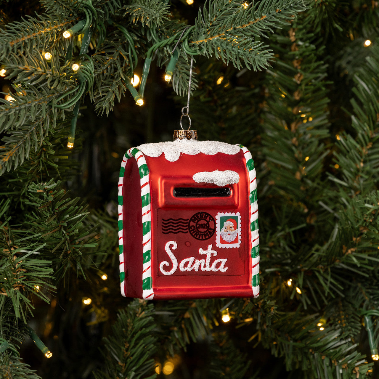 Red Letters to Santa Mailbox Ornament