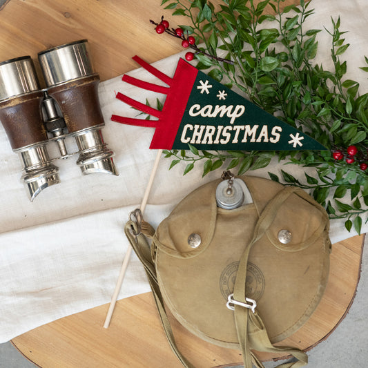 8” Camp Christmas Pennant